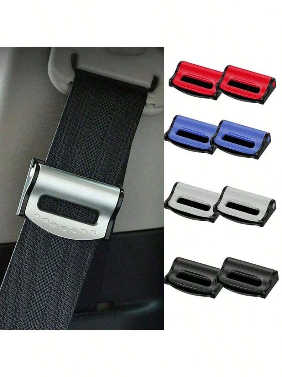 2PCS Plastic Strong Adjustable Car Belt Clips Slip-Resistant Seat Belt Buckle Simple Clamp Fixing Clip Car Styling - Multicolor - View 1