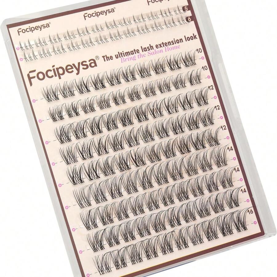 Focipeysa Wispy Lash Clusters Natural Black Cluster Eyelashes Clear Band Lash Extensions 10-16mm Mix Length Cluster Eyelash Extension C Curl Individual Lashes Soft Cluster Lash For Beginners - Natural Look - 查看 1
