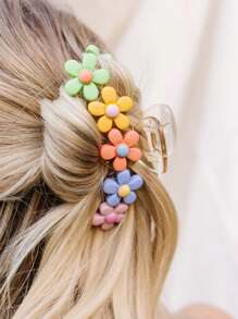 1pc/2pcs Fashionable Candy-Colored Dopamine Flower Y2K Sweet Hair Claw, Suitable For Daily Wear And Outfit Matching Claw Clips Hair Clips Hair Jaw Clip Hair Clamps Hair Clutch Hair Catcher Clip