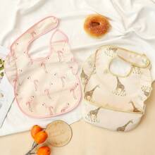 2 件防脏婴儿围兜 - 防水轻便婴儿主导断奶围裙 | 100% 涤纶，易清洁，可机洗（豹纹，小号，6-24 个月） - 彩色 - 查看 10