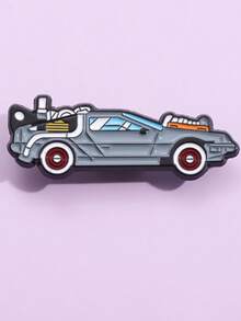 1 件卡通赛车设计金属翻领别针，创意个性趣味配饰和徽章，时尚简约别针胸针 - 彩色 - 查看 2