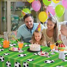 1Pc, Green Soccer Party Tablecloth Soccer Theme Birthday Table Cover Decoration Soccer Party Supplies Favor Green Football Tablecloth Table Decoration Bachelor Sports Game Party