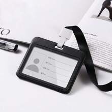 1pc/5pcs/10pcs/50pcs Ins Style Thick Vertical & Horizontal Card Holder, 11 Colors Lanyard ID Badge Holder, Suitable For Office, School, Mall, Work Etc. School Supplies,Back To School