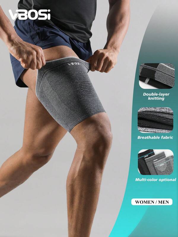 VBOSI 1 Piece Women Men 3D Knitted Compression Thigh Sleeve – Unisex Breathable Support For Running, Workouts & Daily Use