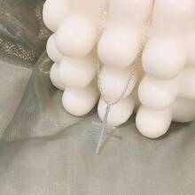 Cross Necklace For Women, Dainty 18K Gold Plated/Sterling Silver Small Cross Pendant Necklace Simple Gold Cross Necklaces For Women  Faith Jewelry Gift2025 - 交叉銀 - 查看 9