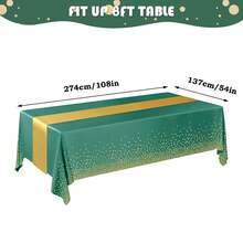 3pcs Black & Red Tablecovers For Party Decor, Plastic Black Tablecloth With Red Patterned Disposable Rectangular Tablecloth, 54 X 108 Inch, Suitable For Birthday, Graduation Party, Anniversary - Black + Red Table Runner - View 4