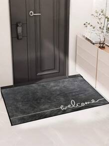 1pc Welcome Letter Design Rug, Dirt-Resistant And Easy To Clean, Suitable For Indoor/Outdoor Use In Living Room, Bedroom, Bathroom, Kitchen, Home Decor, Room Decoration