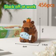 水豚积木玩具，成人治疗创意啮齿动物组装模型，DIY 减压，适合作为生日、情人节、圣诞节、万圣节礼物送给女朋友、男朋友、朋友