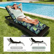 Outdoor Folding Lounger Chair Cushion Recliner Rocking Chair Sofa Mat Chair Cushion For Yard Patio Beach Pool Deck For Outdoor Folding Chaise Lounge Chair Cushion For Beach Sunbathing Patio - 橄欖綠 - 查看 3
