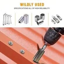 8pcs/Set Electric Socket Wrench Adapter With Beads, Square Head 1/2 1/4 3/8 Hex Handle Socket AD Connecting Rod