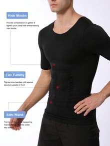 Men's High Stretch Crew Neck Short Sleeve Fitness T-Shirt - Slim Fit Athletic Top, Solid Color For Gym & Casual Wear, All Season | Fashionable Design | Highly Elastic Fabric