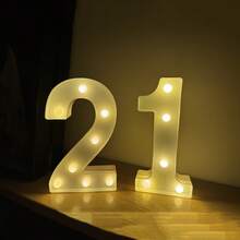 1set Birthday Theme Number Atmosphere Lamp (16/18/20/21/30 Yrs), Alphabet & Number Atmosphere Lamp (2024/2025/HAPPY, Etc), Adult Party Number Atmosphere Lamp,Christmas - Multicolor - View 9