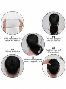 Hair Nets Invisible , 23inch Hair Nets For Bun Black/Brown Elastic Edge Mesh For Women, Girls, Ballet Bun Maker Dance, Stewardess Professional Invisible Hair Net, Hair Styling, Hair Stuff ,Hair Accessories, Hair Styling Kit, Hair Tool Kit, Hairstyling Set