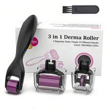 Dr.pen 3-In-1/5-In-1 Titanium Microneedle Derma Roller Set With Disinfection Slot/Protective Cover, Multiple Sizes For Face, Body And Beard, Microneedle Roller System, Minoxidil, Microneedle Therapy, Beauty, Skincare, Spa, Self-Care, Skincare Tools, Facial Care, Esthetician Supplies, Massage, Facial Massage Tools, Facial Roller - Purple - View 9