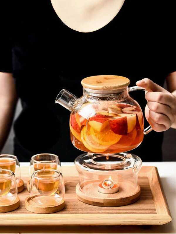 1pc Heat-Resistant Glass Teapot For Gas, Electric & Induction Cooktop, Large Capacity Easy To Clean, Multi-Functional For Afternoon Tea, Juice, Coffee, Flower Tea, Suitable For Home Use Or Gift Back To School