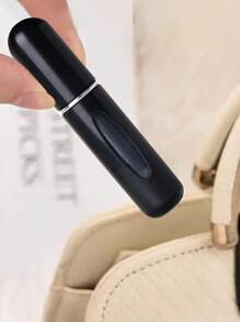 5 piezas Botellas compactas de perfume negras, minimalistas y versátiles