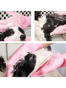 1 Pair Of Pet Grooming Gloves - Cat And Dog Bath Gloves - Silicone Material And Durable - Pet Bath And Massage - Multicolor - View 4