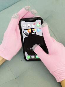 1pc Touchscreen Whitening & Moisturizing Gloves, Smooth Touchscreen For Smartphones & Tablets, Reusable Coating, Suitable For Applying Aloe Vera Gel, Lotion, Cream Or Serum To Achieve Soft Skin, Pink - Multicolor - View 8