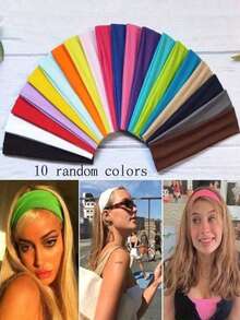 1条弹力针织发带，适合街头运动、瑜伽、户外活动，秋冬季发带，女士度假装扮优雅围巾，女士头巾柔软头巾