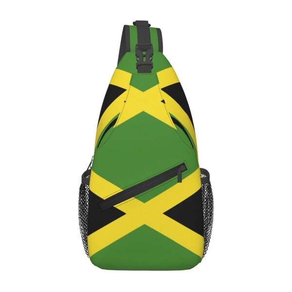Large Crossbody Backpack Shoulder Bag, Jamaica Flag Suitable For Men Women And Youth, High- Quality Multifunctional Crossbody Bag, Travel Hiking Chest Bag, Backpack Great For Outdoor Fishing And Cycling