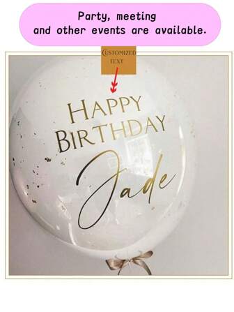 1pc Customized Birthday/Wedding/Conference Gift/Anniversary Sticker, Mirror Sticker, DIY Gift, Birthday Party/Valentine's Day, Handmade, Handwritten, Wedding Sticker, Gift Sticker, Customized Holographic Name Sticker For Glass, Cup, Roller, Balloon, Calligraphy Sticker, Glass Name, Gift Box Decoration