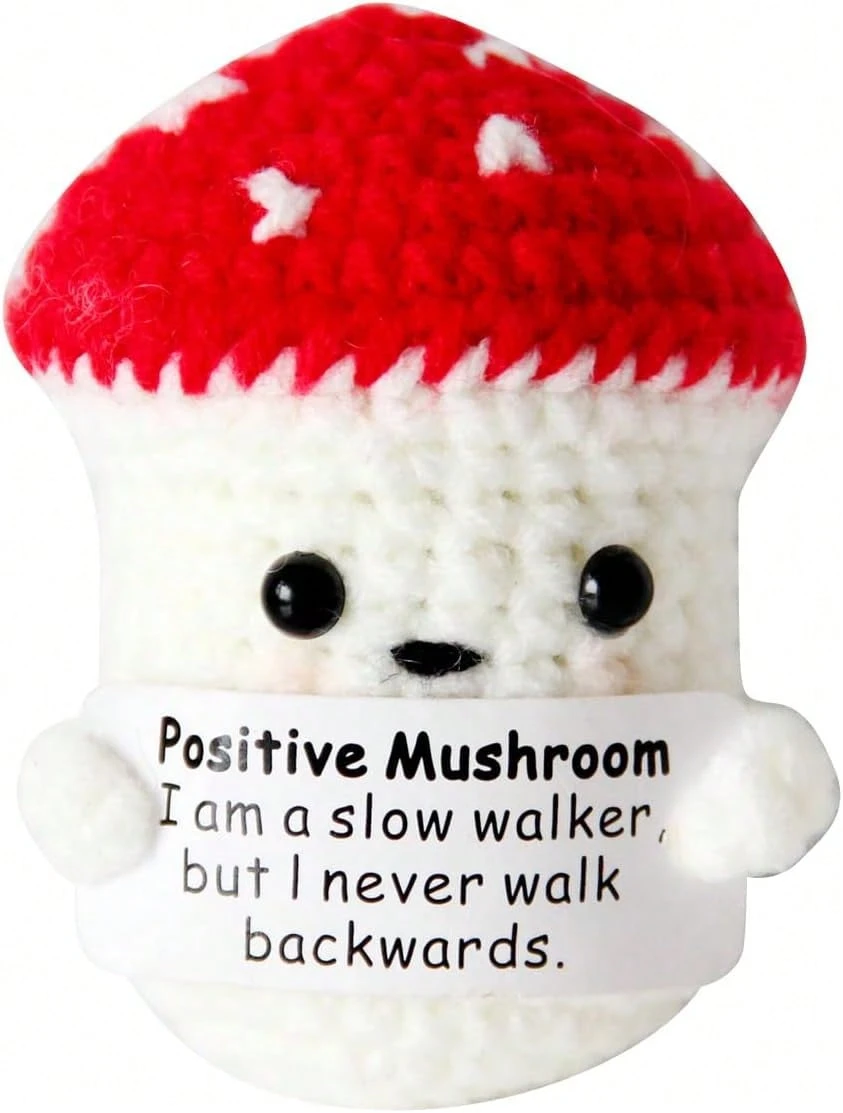 Mini Cute Funny Positive Life Potato Tomato Eggplant Onion Cute Animals Creative Knitted Holding Card Crochet Birthday Christmas Girls Gifts Party Decor - 紅色 - 查看 1