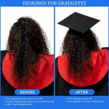 1/2 piezas - Cinta con inserción de birrete de graduación - Asegura el birrete y mantiene el peinado, diseño interior actualizado, para cinta de sujeción del birrete de graduación, puede fijar tu sombrero y peinado, accesorios de sombrero de regalo de graduación (no incluye el sombrero)
