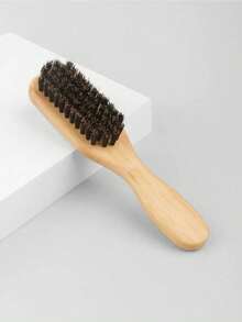 1 件天然竹胡须刷，适用于理发店、发型设计、胡须修饰、面部清洁、鞋子清洁、美发沙龙工具、美容旅行必备美发产品和配件、返校、旅行度假必备品、女士发饰