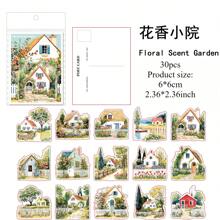 30pcs Garden Scenery Park Path City Flower Shop Willow Park Flower Vine Window Plant Corner Stickers Handbook Material Stickers Item Decoration Stickers Premium Waterproof Vinyl Stickers For Scrapbooking, Journals, And Laptops - Decorative Scrapbook Supplies For Adults,School Supplies,Back To School