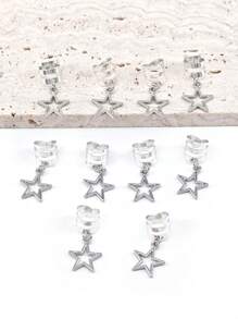 20pcs Star Metal Loc Jewelry For Braids Punk Dreadlocks Accessories For Women Girls Party