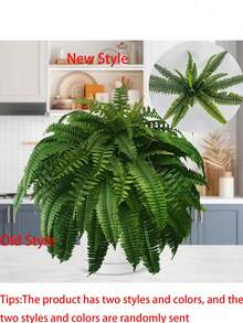 1pc Outdoor Artificial Ferns UV Resistant Lifelike Artificial Boston Fern For Outdoors Gardens Front Porch Entryway And Window Sill Wedding Decor,Fake Plants - Multicolor - View 13