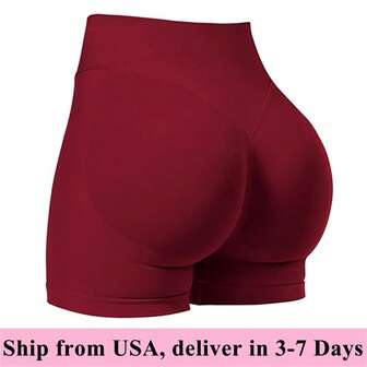 Women Workout Impact Shorts 4.5" Hidden Scrunch Butt Lifting Gym Shorts Seamless Booty Biker Shorts Tummy Control Seamless Shorts