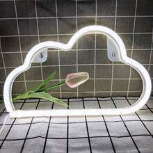 雲朵霓虹燈 LED 牆面裝飾燈，電池或 USB 供電，造型裝飾燈，適合臥室美學、女孩、聖誕節、生日、婚禮、派對，白色霓虹雲，LED 霓虹牆面裝飾燈，適合臥室、美學、青少年、婚禮、派對，藍色 - 彩色 - 查看 6