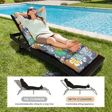 Outdoor Folding Lounger Chair Cushion Recliner Rocking Chair Sofa Mat Chair Cushion For Yard Patio Beach Pool Deck For Outdoor Folding Chaise Lounge Chair Cushion For Beach Sunbathing Patio - 彩色 - 查看 7