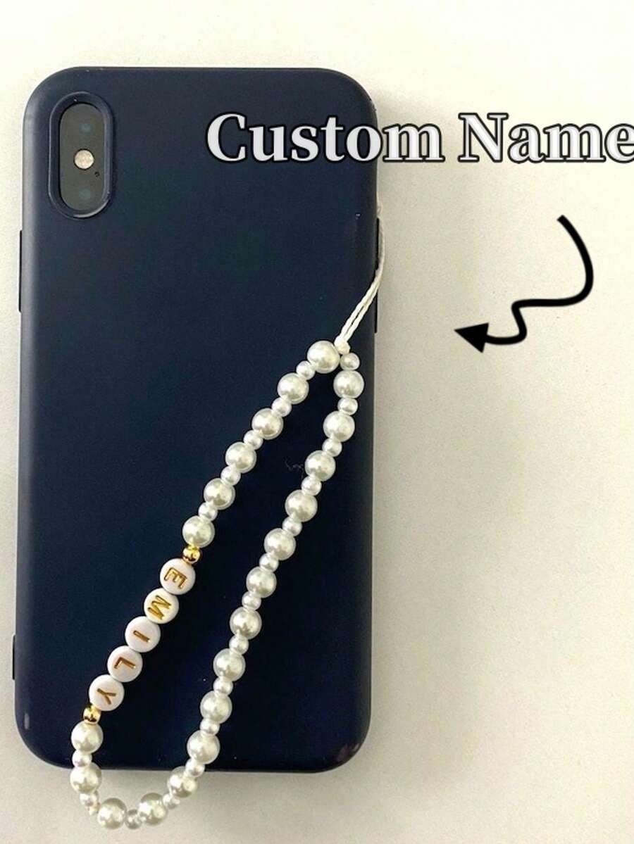 Customizable Colorful Fruit Text Phone Lanyard, Personalized Rainbow Fruit Phone Lanyard, Customizable Name Beaded Phone Accessory, Phone Lanyard, Colorful Fashion Phone Lanyard, Fashionable Fruit Phone Lanyard (Phone Lanyard Text 1 Needs To Be Handmade) - Multicolor - View 1