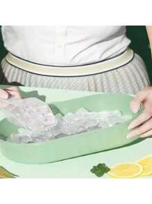 1 Set Fashion Ice Cube PP Mold With Ice Scoop & Storage Box, Quick Freezing Ice Tray, Suitable For Cold Drinks, Commercial Grade Summer Necessity, Easy To Freeze And Use, Easy To Clean, Kitchen Gadget, Applicable For Outdoor, Camping