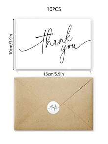 10PCS Thank You Cards With Envelopes And Stickers,Thank You Notes With Envelopes Set Suitable For Business Wedding Graduation Bridal Shower - Multicolor - View 3