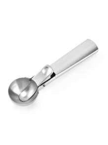 Customizable Text/Logo Stainless Steel Dual-Use Ice Cream Scoop, Multi-Functional Ice Cream Ball Scooper & Fruit Spoon - Silver - View 9