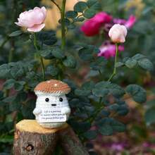 Mini Cute Funny Positive Life Potato Tomato Eggplant Onion Cute Animals Creative Knitted Holding Card Crochet Birthday Christmas Girls Gifts Party Decor - 棕色 - 查看 7