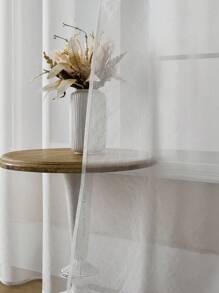 1pc Elegant Semi-Sheer Curtains - Soft Lightweight Breathable 100% Polyester, Privacy Semi-Transparent Light Filtering For Bedroom Living Room Patio Glass Doors, Rod Pocket Design, Machine Washable, Multi-Color Options, Bedroom Curtains | Elegant Curtain Design | Easy Hang Curtains, Curtains For Living Room