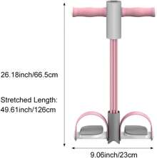 Multifunctional Pedal Resistance Rope, 6 Tube Tension Rope Pull Up Pilate Equipment Yoga Tension Rope Leg Trainer Workout Full-Body Fitness(Pink)