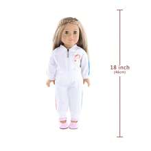 16-18 Inch American Girl Doll Clothes Set, Autumn White Rainbow Doll Outfit 2pcs (Doll Not Included)
