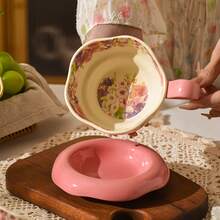 优雅铃兰图案杯碟勺套装 - 适合享用咖啡、下午茶、居家使用，也是节日和婚礼的理想礼物