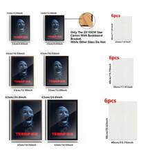Optional Buy One Get Six Free Style, 12*16in Letters, Scary Clowns Pattern, Optional Frame, Optional 1 Pc Canvas Or Paintings With Polished Plexiglass Frame + 6 Pcs Canvas Posters, Replace Any Time, Modern Wall Art Decor For Home Living Room Bedroom Office, Home Decor, Home Accessories