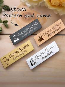 1pc Personalized Name, Occupation Badge, Workplace Label, Nameplate, Money Symbol, Badge Name Holder, Magnetic Name Tag, Nurse/Teacher/Doctor Name Tag, Corporate Business Event Badge, Laser Engraved Employee Badge, Employee ID Tag, Nurse/Doctor Name Tag, Employee Gift, Teacher/Doctor Name Tag, Corporate Business Event Badge, Various Colors And Patterns Available - Multicolor - View 11