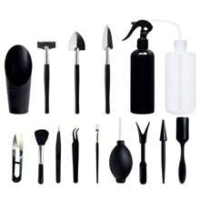 Succulent Plants Tools,15Pcs Mini Garden Tools Set Mini Garden Hand Transplanting Succulent Tools Gardening Hand Tools Indoor Miniature Fairy Garden Plant Care Potting,Cactus Kit