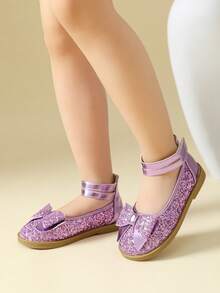 Bailarinas moradas para niñas, zapatos de cristal para niños, zapatos de moda para adolescentes - Morado - Ver 3