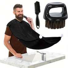 1 șorț de ras pentru bărbați + 1 pieptene pentru îngrijirea bărbii - Accesorii de îngrijire - Cu 2 ventuze, bavete de ras pentru barbă, bavete de ras, depozitare portabilă