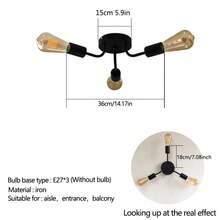 Nordic Style Ceiling Light, Simplistic Bedroom/Dining Room/Study Iron Art Pendant Lamp, Bulbs Not Included