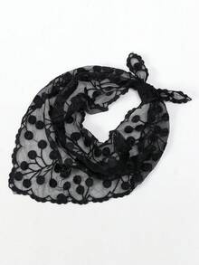 1 件花卉蕾丝边婚礼面纱真丝围巾头巾 - 多色 - 查看 20